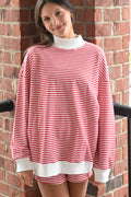 BELLA STRIPED MOCK NECK & SHORTS SET