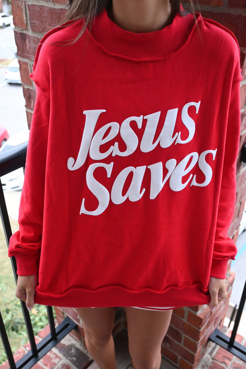 JESUS SAVES MOCK NECK